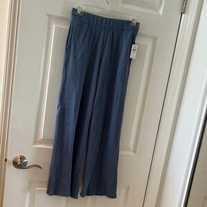 Gap Waffle Blue Wide-Leg Pants w pockets